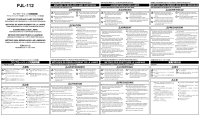 Yamaha PJL-112 - Owners Manual